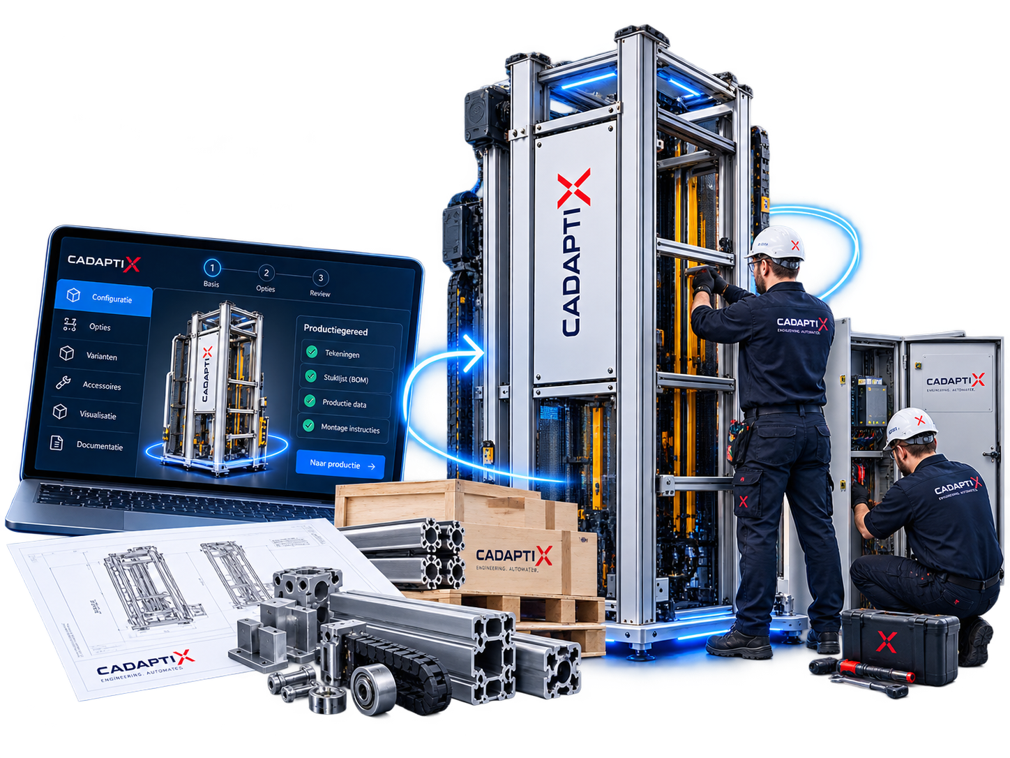 Technische productieoutput voor werkvoorbereiding en montage
